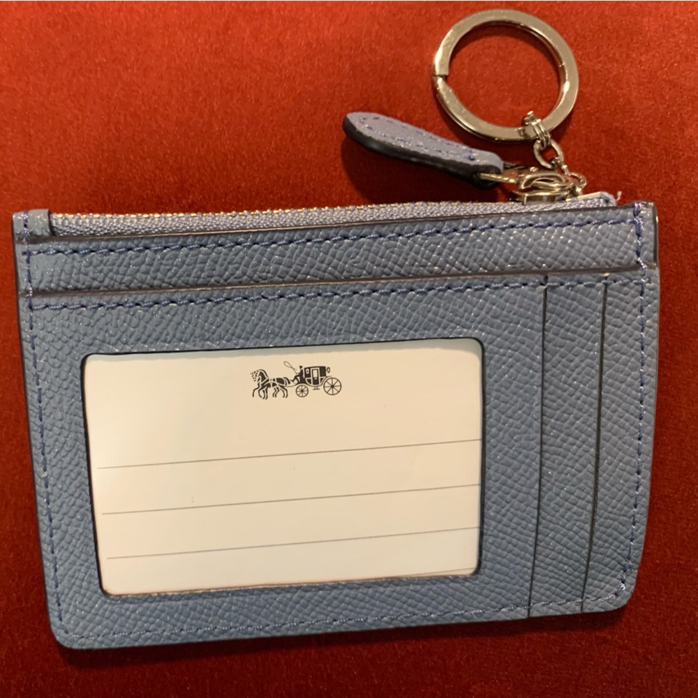 Coach ID skin with keychain - shiny dusky blue